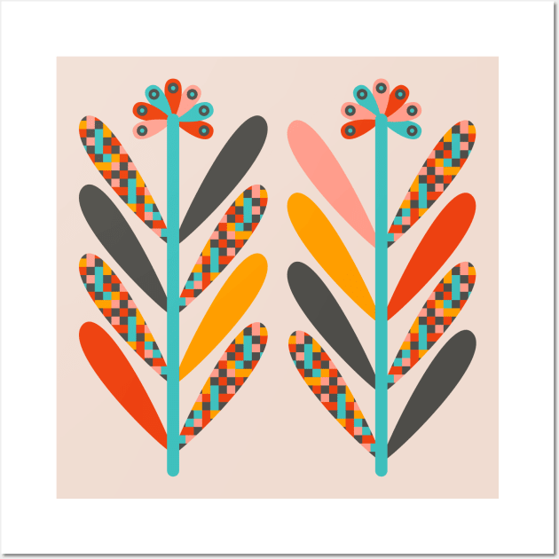 BLOOMS Retro Mid-Century Modern Boho Floral - UnBlink Studio by Jackie Tahara Wall Art by UnBlink Studio by Jackie Tahara